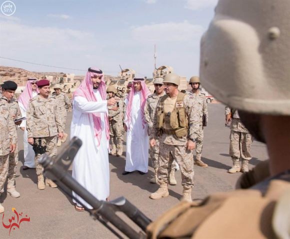  سمو ولي ولي العهد يعايد المرابطين بقطاع نجران