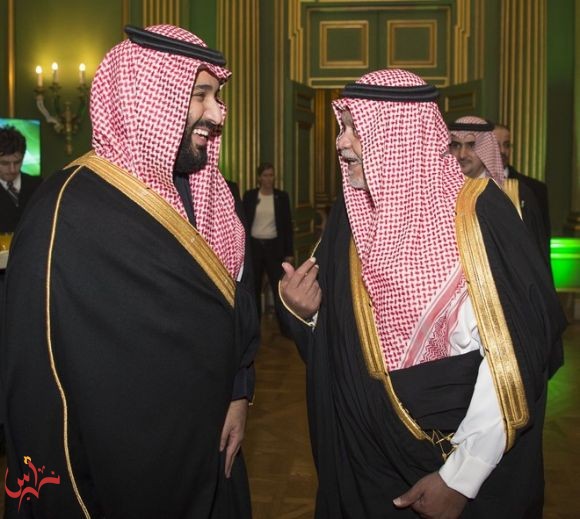  الأمير محمد بن سلمان والأمير بندر بن سلطان خلال حفل الشراكة السعودية الأميركية