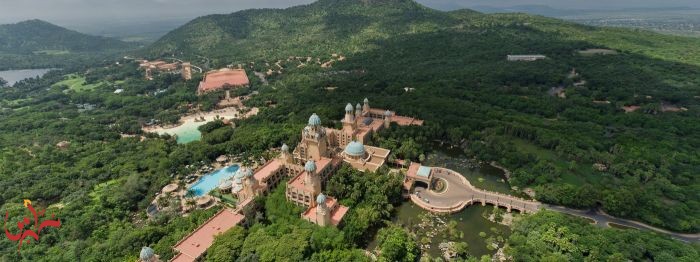 Aerial view of The Palace-Valley of Waves-Sun City 
