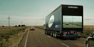 Samsung’s ‘Safety Truck’ Shows The Road Ahead On Screen So Drivers Can Pass It