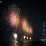 عروض الألعاب النارية تضيء سماء جدة بمناسبة اليوم الوطني الـ 88
