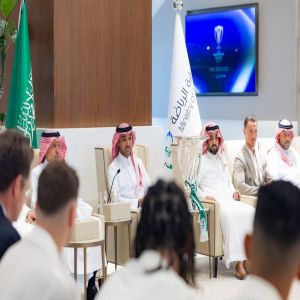 سمو وزير الرياضة يستقبل فريق الأهلي بعد تتويجه بلقب كأس دوري أبطال آسيا للنخبة 2025م