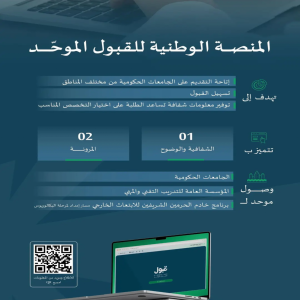وزارة التعليم تُطلق "منصة قبول" الوطنية لتوحيد إجراءات القبول في الجامعات والجهات التعليمية
