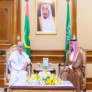 سمو ولي العهد يلتقي الرئيس الموريتاني ويبحثان مجمل العلاقات الثنائية