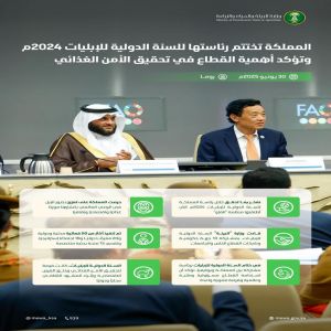 المملكة تختتم رئاستها للسنة الدولية للإبليات 2024 وتؤكد أهمية القطاع في تحقيق الأمن الغذائي وتعزيز التعاون الدولي