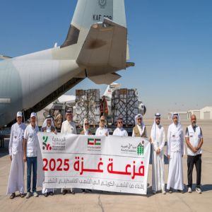 إقلاع الطائرة الثامنة من الجسر الجوي الكويتي الثاني محملة بـ10 أطنان من المساعدات لإغاثة غزة