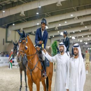 عمرو جمال يتألق في دوري قفز الحواجز بميدان بوذيب