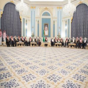 سمو ولي العهد يستقبل أصحاب السمو الأمراء والفضيلة العلماء والمعالي الوزراء وجمعًا من المواطنين الذين قدموا للسلام على سموه