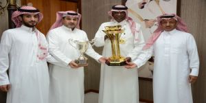 استقبال الأستاذ أحمد عيد لمسؤولي المنتخب السعودي الأولمبي