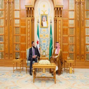 سمو ولي العهد يلتقي رئيس الجمهورية العربية السورية