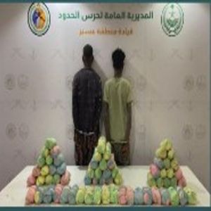 حرس الحدود بعسير يقبض على إثيوبيين لتهريبهما 21 كيلوجرامًا من القات المخدر