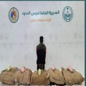 حرس الحدود بجازان يقبض على إثيوبي لتهريبه 90 كيلوجراما من القات المخدر