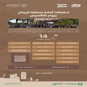 أمانة الرياض تحتفي بيوم التأسيس في أكثر من 60 موقعًا بأنحاء العاصمة ومحافظات المنطقة