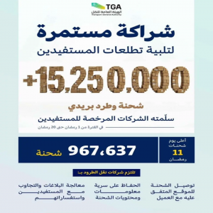 "هيئة النقل": تسليم 15 مليون شحنة بريدية خلال 20 يومًا من شهر رمضان