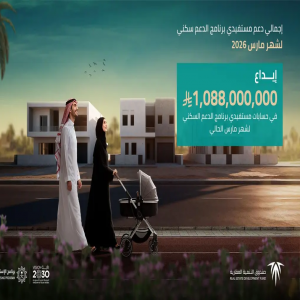 "الصندوق العقاري" يُودع مليارًا و 88 مليون ريال لمستفيدي برنامج الدعم السكني لشهر مارس