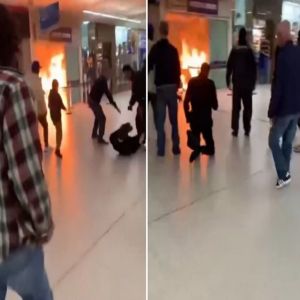 رجل يشعل النار في متجر يانصيب بمركز تجاري برازيلي