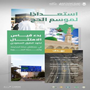 "هيئة الطرق" تبدأ قياس الامتثال بكود الطرق على طرق منطقتي مكة المكرمة والمدينة المنورة استعدادًا لموسم حج 1447هـ