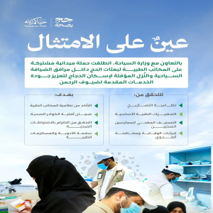 "الصحة" تنفّذ حملة ميدانية مشتركة على المكاتب الطبية لبعثات الحج داخل مرافق الضيافة والنُزل المؤقتة لإسكان الحجاج