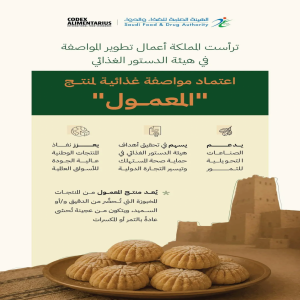 إنجاز دولي جديد للمملكة باعتماد مواصفة غذائية للمعمول في هيئة الدستور الغذائي