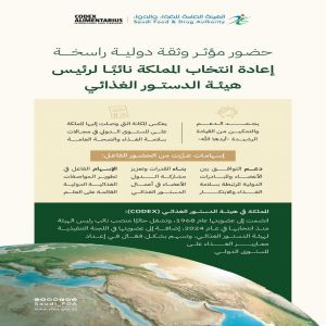 إعادة انتخاب المملكة نائبًا لرئيس هيئة الدستور الغذائي الدولية (CODEX) حتى عام 2027