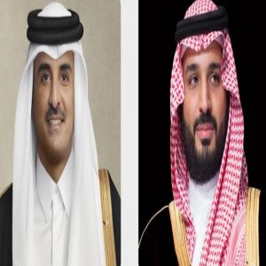 سمو ولي العهد يعزي هاتفيًا أمير دولة قطر في وفاة صاحب السمو الشيخ حمد بن خليفة آل ثاني