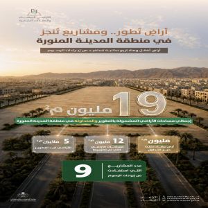 "البلديات والإسكان": 19 مليون متر مربع من الأراضي البيضاء في المدينة المنورة دخلت التطوير أو التداول