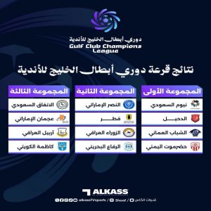 قرعة دوري أبطال الخليج.. مواجهات قوية لنيوم والاتفاق
