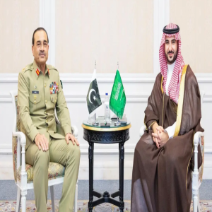 سمو وزير الدفاع يلتقي قائد قوات الدفاع قائد الجيش الباكستاني