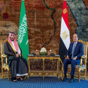سمو ولي العهد يلتقي الرئيس المصري ويعقدان لقاءً ثنائيًا وجلسة مباحثات موسعة