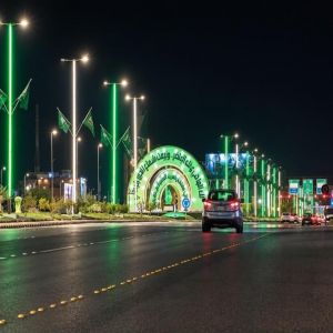 محافظة طريف تتوشح باللون الأخضر استعدادًا لليوم الوطني السعودي