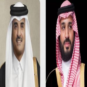 سمو ولي العهد يجري اتصالًا هاتفيًا بسمو أمير دولة قطر