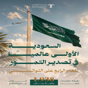 المملكة الأولى عالميًا في قيمة صادرات التمور بنحو ملياري ريال للعام الرابع على التوالي