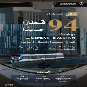 الهيئة الملكية لمدينة الرياض تعزِّز أسطول قطار الرياض بشراء 94 قطارًا جديدًا